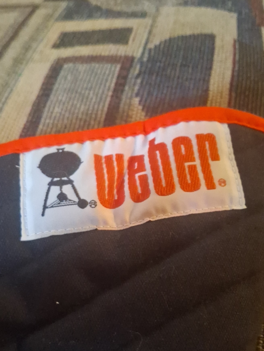 Weber Logo Grill Glove Black with Orange Trim Oven Mit Extra Long